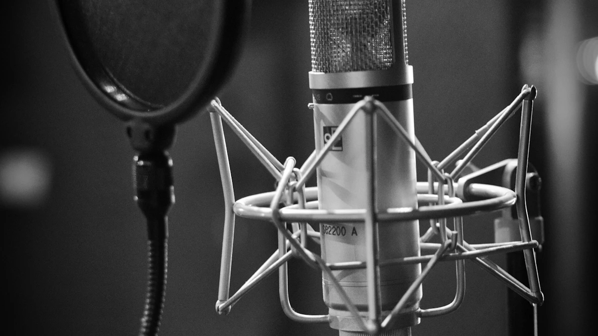 Microphone de studio professionnel sur suspension anti-choc
